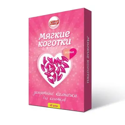 Купить cliny колпачки на когти для кошек "Мягкие коготки", розовые