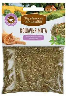 Купить Деревенские лакомства для кошек кошачья мята "Тимьян + пустырник"