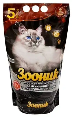 Купить Зооник наполнитель для кошек комкующийся с углём