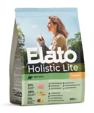 Elato Holistic Lite сухой корм для котят, беременных и кормящих кошек с индейкой