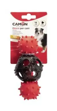 Купить camon игрушка для собак гантель из ТПР с бубенчиком, красная