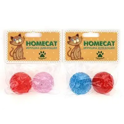 Купить homecat игрушка для кошек мячи пластиковые с колокольчиком
