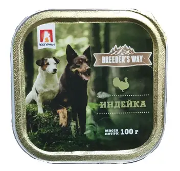 Зоогурман Breeder's Way влажный корм для взрослых собак с индейкой (ламистер)