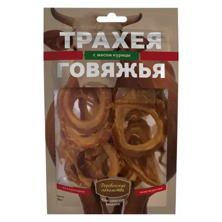 Купить Деревенские лакомства лакомство для собак трахея говяжья с мясом курицы