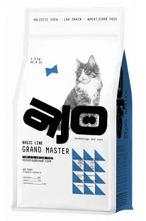 Купить ajo basic line grand master Сухой корм для кошек старше 8 лет с курицей