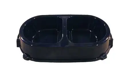 Купить favorite Миска для кошек и собак двойная нескользящая пластиковая черная