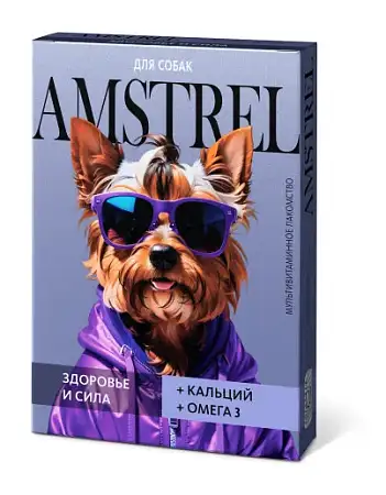 Купить amstrel мультивитаминное лакомство для собак "Здоровье и сила" с кальцием и омега-3