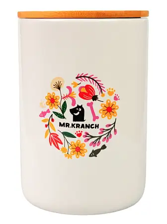 Купить mr.kranch Цветы Прованса бокс керамический для хранения корма для собак и кошек, розовый