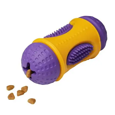 Купить homepet silver series tpr игрушка для собак цилиндр фигурный с отверстиями для лакомств желто-фиолетовый каучук