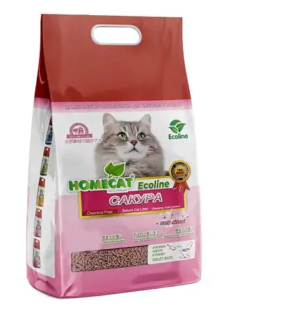 Купить homecat наполнитель для кошек комкующийся "Эколайн" Сакура
