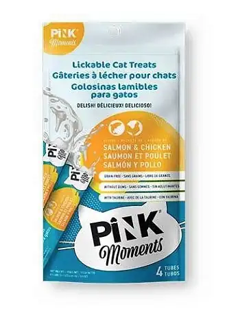 Купить pink moments пюре для кошек из филе лосося и курицы с тунцом
