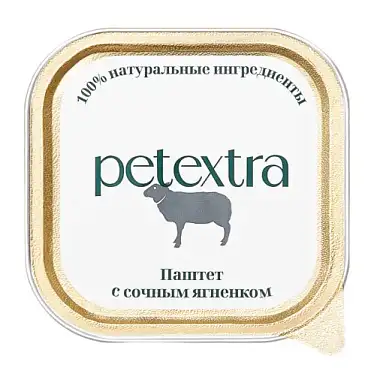 PETEXTRA влажный корм для взрослых кошек, паштет с сочным ягненком (ламистер)