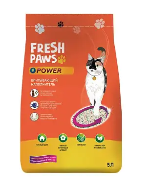Fresh Paws Power наполнитель впитывающий минеральный для кошек