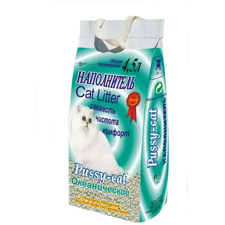 Купить pussy-cat наполнитель для кошек впитывающий океанический (ароматизированный)