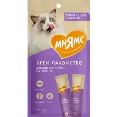 Мнямс Крем-лакомство для кошек с тунцом Кацуо и Магуро