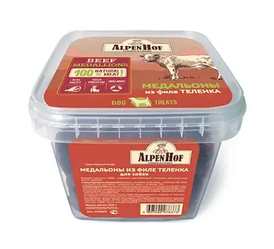AlpenHof лакомство для мелких собак и щенков Медальоны из филе теленка