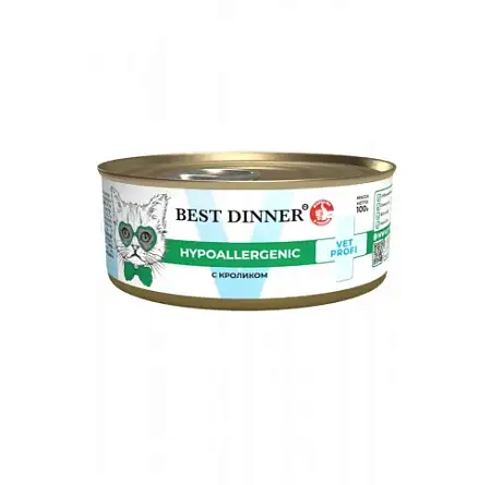 Купить best dinner vet profi hypoallergenic консервы для кошек и котят с кроликом