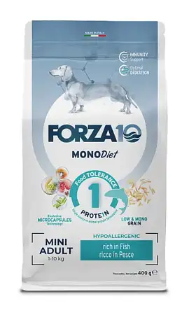 Купить forza10 monodiet adult mini pesce сухой корм для взрослых собак мелких пород, с рыбой