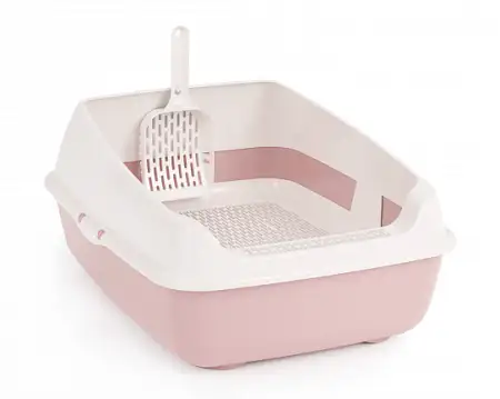 Купить alta Лоток для кошек «Лекси» c высоким бортиком, сеткой и совком, розовый