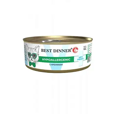 Best Dinner Vet Profi Hypoallergenic консервы для кошек и котят с кроликом