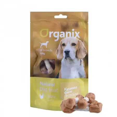 Купить organix лакомство для собак Куриные гантельки 100% мясо