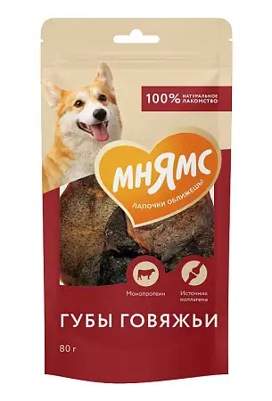 Купить Мнямс На каждый день лакомство для собак Губы говяжьи