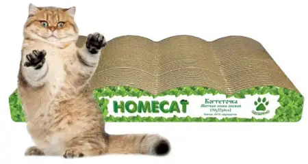 Купить homecat когтеточка для кошек "Мятная волна" свежая гофрокартон