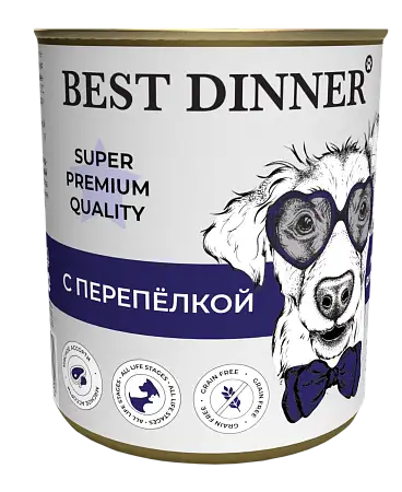 Купить best dinner super premium Мясные деликатесы консервы для собак и щенков с перепелкой