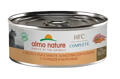 Almo Nature HFC, Complete, Chicken and Carrots Консервы для кошек и котят с курицей и морковью в бульоне 