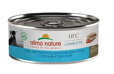 Almo Nature (HFC, Complete, Cod and Tomatoes) Консервы для собак и щенков с треской и томатами в бульоне