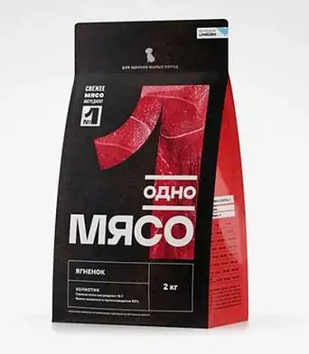 Одно мясо Сухой полнорационный корм для щенков малых пород с мясом ягненка