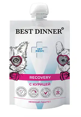 Best Dinner Vet Profi Recovery влажный корм для собак и кошек при истощениии и выздоровлении (пауч с крышкой)