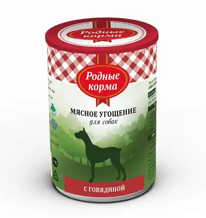 Купить Родные корма Мясное угощение консервы с говядиной для собак